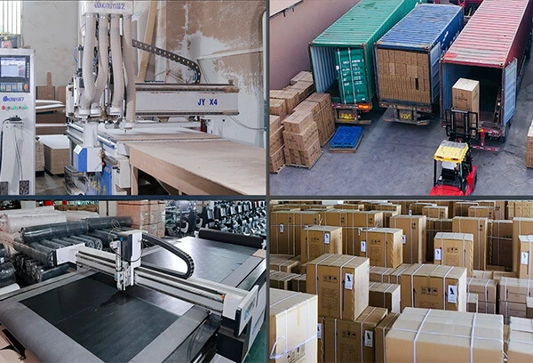 Barber chair manufacturing workshop with production line and quality control process
